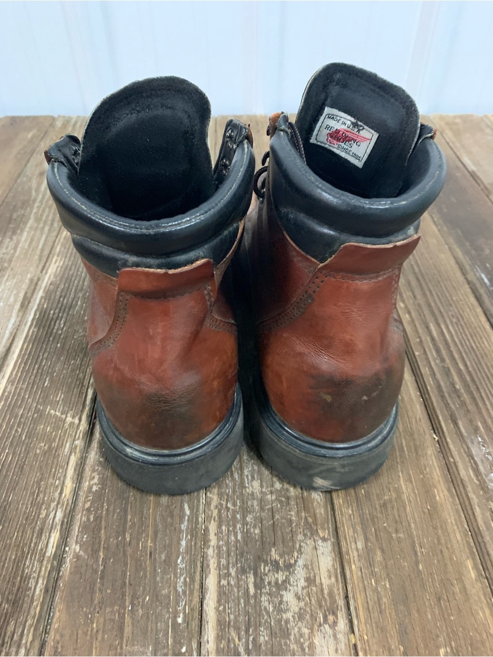 Red Wing Shoes Men's Rustic Brown Leather Moc Toe Work Boots - Picture 3 of 10